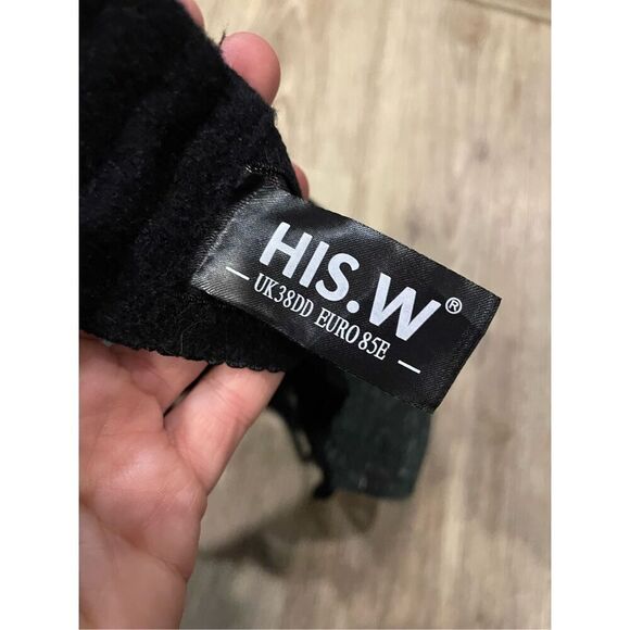 His. W Turquoise Shiny Bustier Bra 38DD - Picture 4 of 5